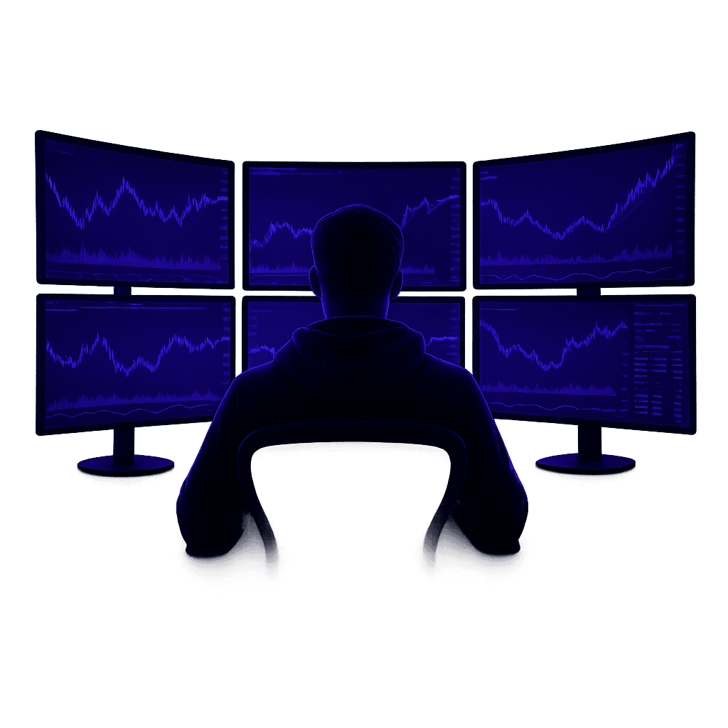 Trader operating HyroTrader workstation